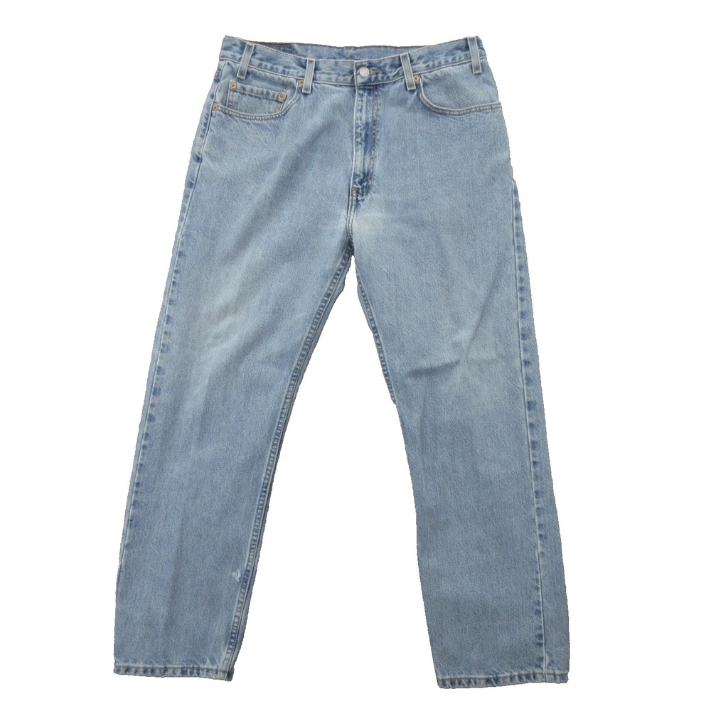 Vintage Levis 505 Jeans Mens 36x30 Light Wash Regular Fit Straight Leg Denim 90s